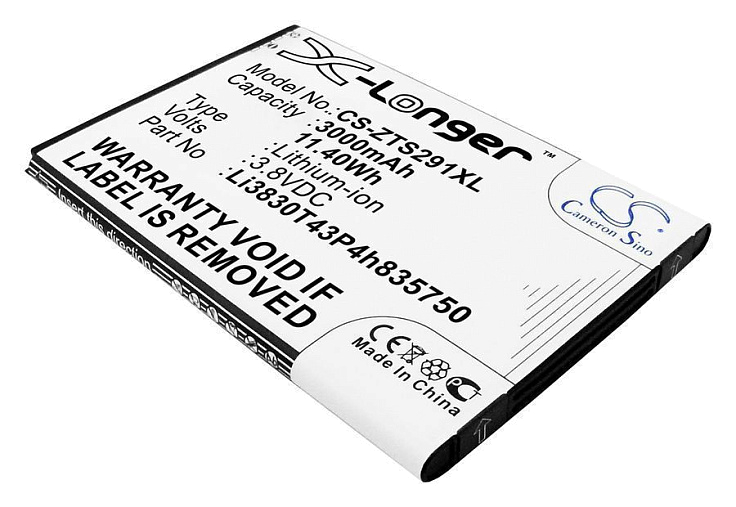 Аккумулятор CameronSino CS-ZTS291XL для ZTE Grand S2